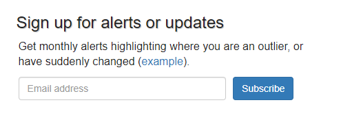 Sign up for alerts or updates box example